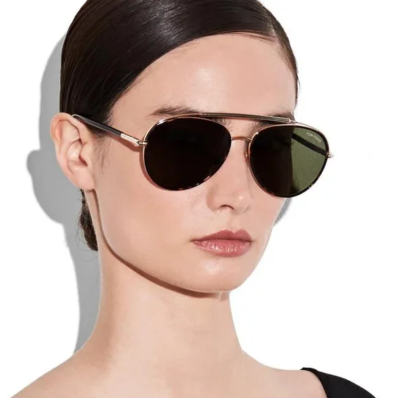 TOM FORD Curtis FT0748 52N Sunglasses Tom Ford CURTIS FT 0748 Dark Havana/Green (52N) Sunglasses  main image 2